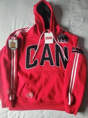 Mondetta Red Canada Hoodie with Embroidered Crests